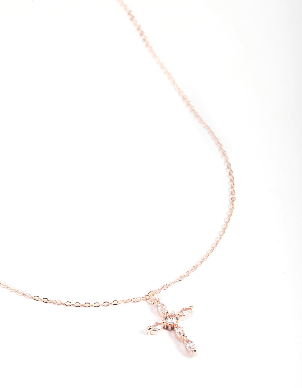 Rose Gold Classic Cross Necklace